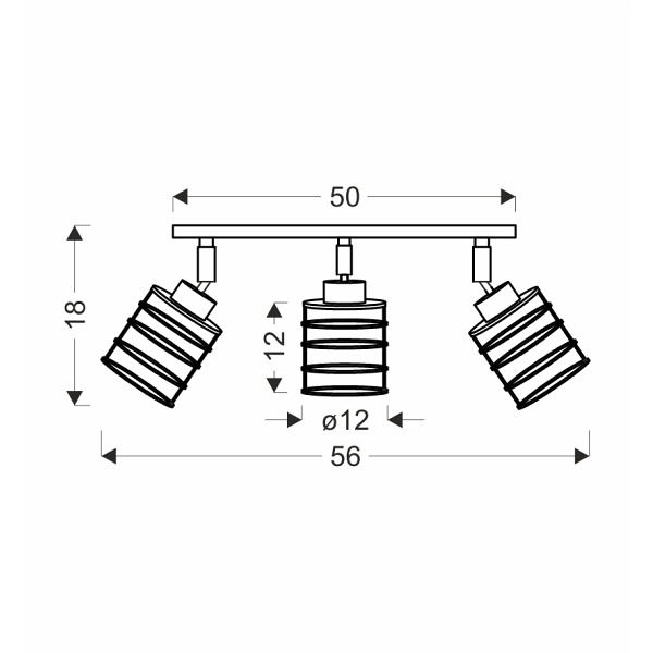 Glob Lampa Sufitowa Czarny+Złoty 3X40W E27 Klosz Czarny Candellux