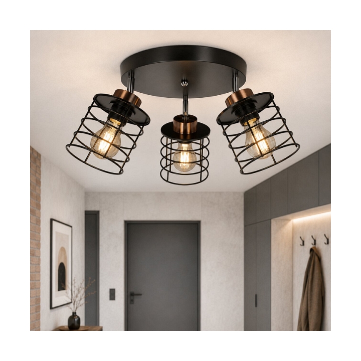 Plafon Glob czarny złoty czarny 3x40w - Candellux