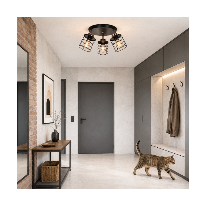 Plafon Glob czarny złoty czarny 3x40w - Candellux
