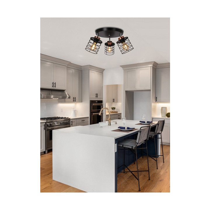 Plafon Glob czarny złoty czarny 3x40w - Candellux