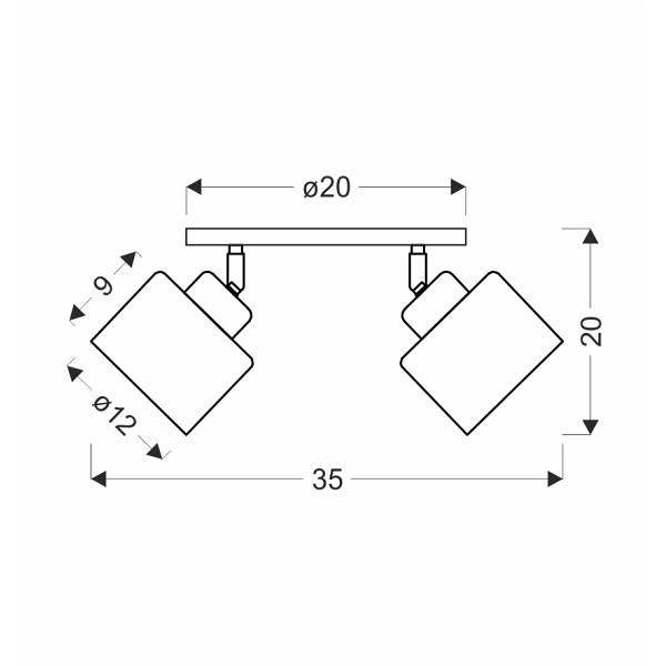 Wama Lampa Sufitowa Czarny 2X40W E27 Klosz Czarny+Srebrny Candellux