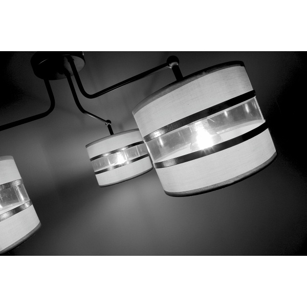 Andy Lampa Wisząca Czarny 3X40W E27 Abażur Szary+Złoty Candellux