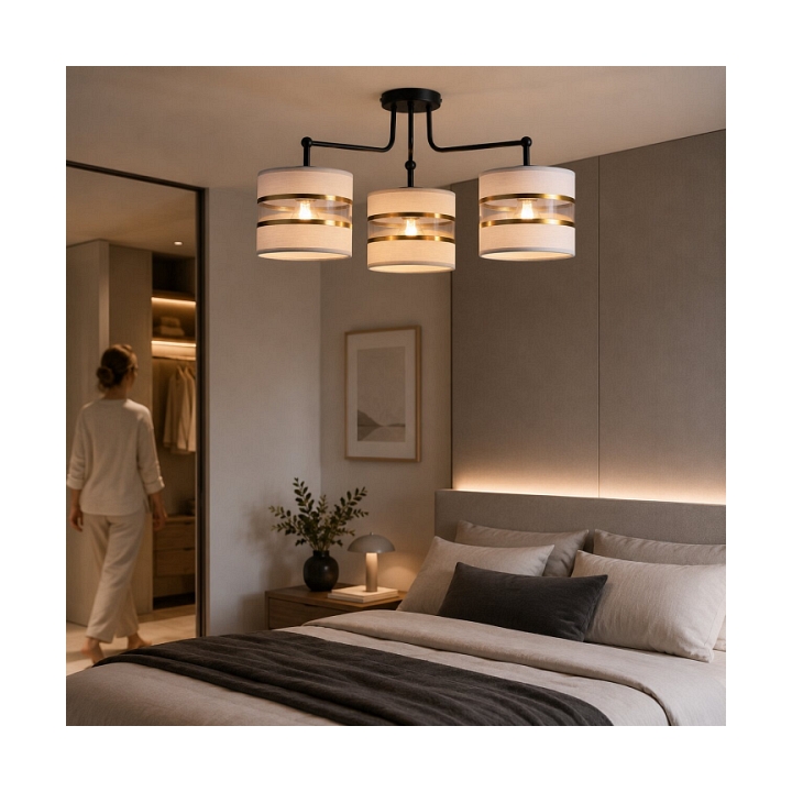 Lampa wisząca Andy czarna szara złota 3x40w - Candellux
