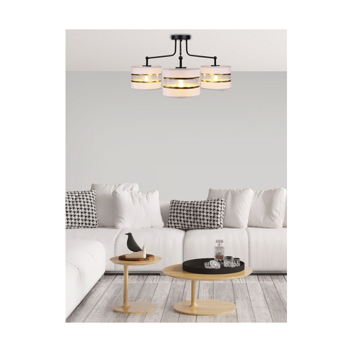 Lampa wisząca Andy czarna szara złota 3x40w - Candellux
