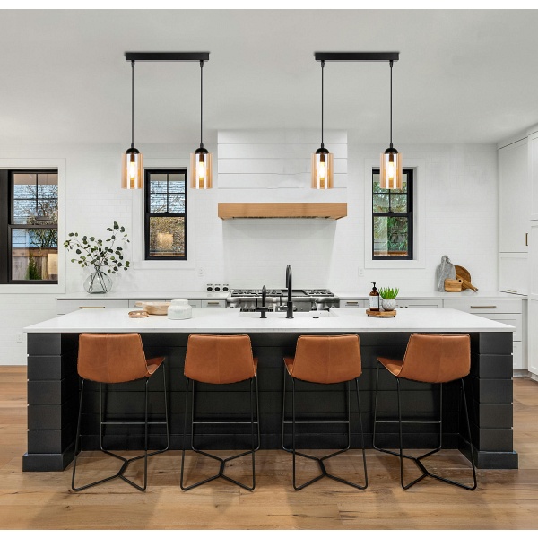 Bistro Lampa Wisząca Czarny 2X40W E27 Klosz Brązowy Candellux