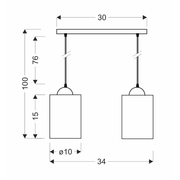 Bistro Lampa Wisząca Czarny 2X40W E27 Klosz Brązowy Candellux