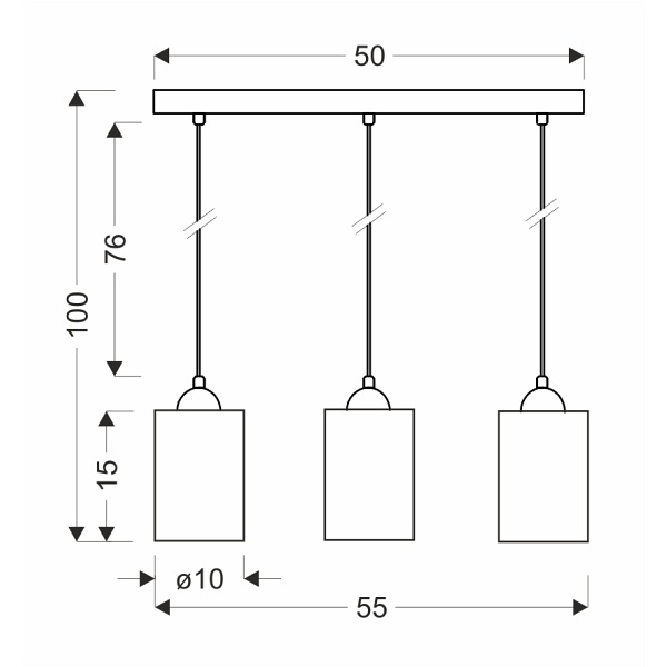 Bistro Lampa Wisząca Czarny 3X40W E27 Klosz Brązowy Candellux