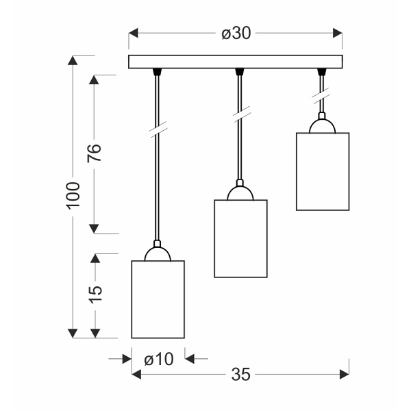 Bistro Lampa Wisząca Czarny Talerz 3X40W E27 Klosz Brązowy Candellux