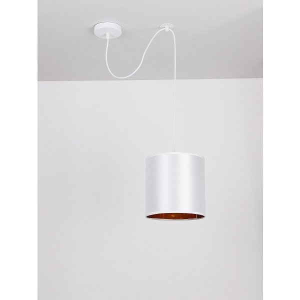 Atlanta P Lampa Wisząca Biały 1X40W E27 Abażur Biały Candellux