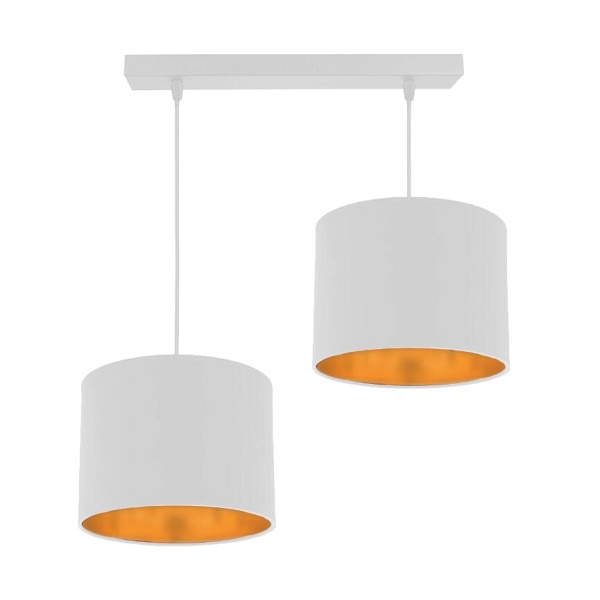 Atlanta Lampa Wisząca Biały 2X40W E27 Abażur Biały Candellux