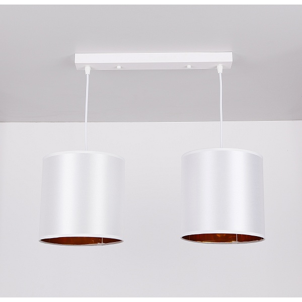 Atlanta Lampa Wisząca Biały 2X40W E27 Abażur Biały Candellux