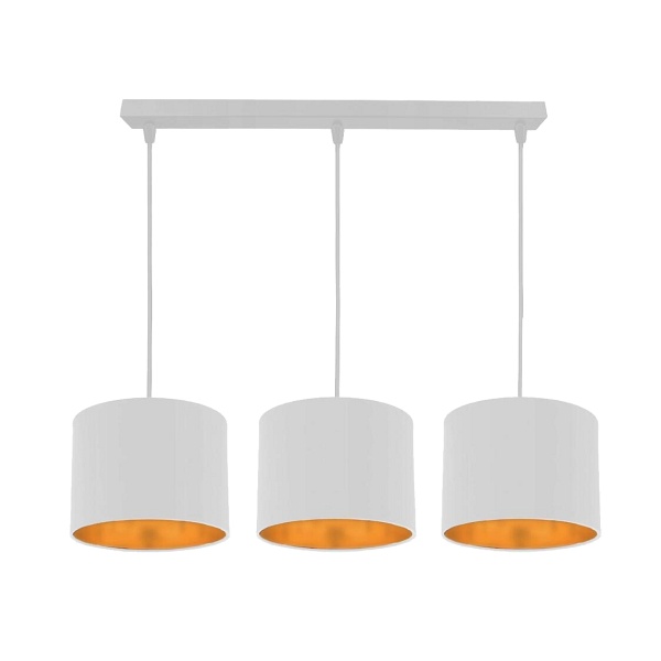 Atlanta Lampa Wisząca Biały 3X40W E27 Abażur Biały Candellux