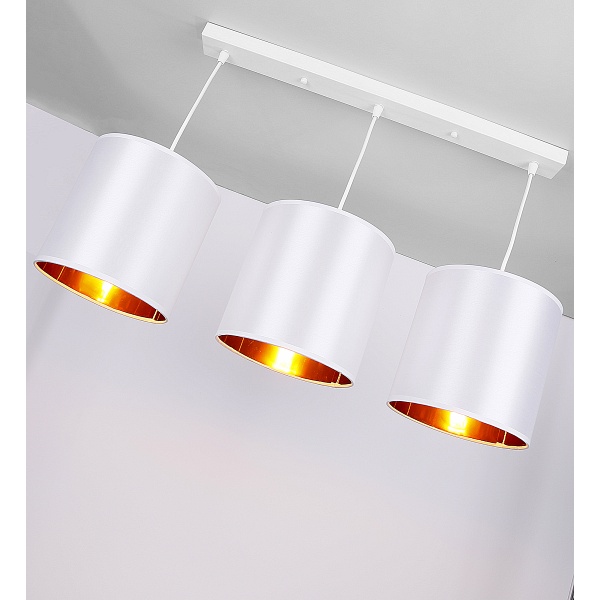 Atlanta Lampa Wisząca Biały 3X40W E27 Abażur Biały Candellux