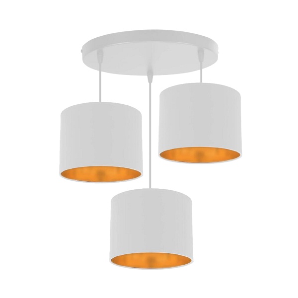 Atlanta Lampa Wisząca Biały Talerz 3X40W E27 Abażur Biały Candellux