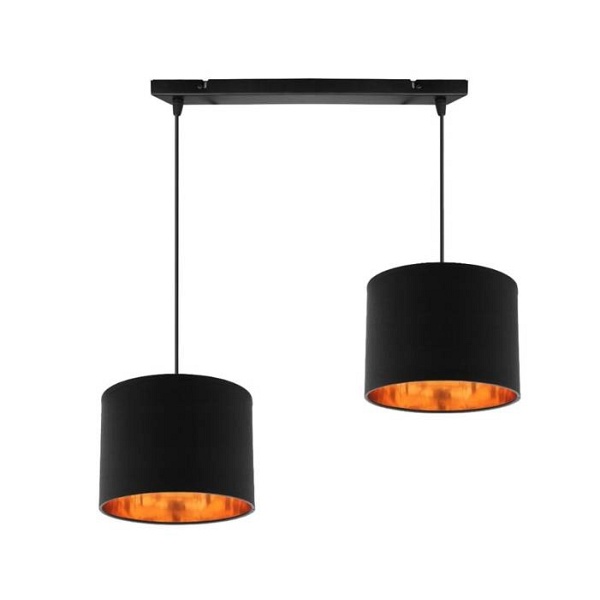 Candida Lampa Wisząca Czarny 2X40W E27 Abażur Czarny Candellux