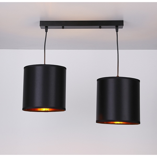 Candida Lampa Wisząca Czarny 2X40W E27 Abażur Czarny Candellux