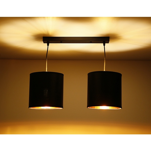 Candida Lampa Wisząca Czarny 2X40W E27 Abażur Czarny Candellux