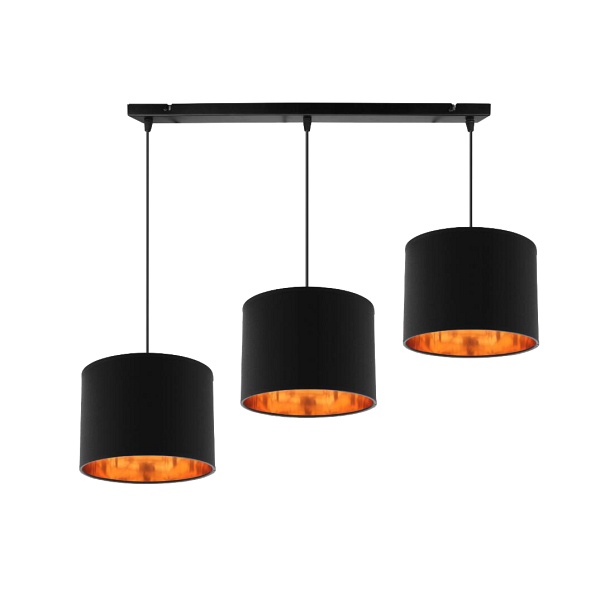 Candida Lampa Wisząca Czarny 3X40W E27 Abażur Czarny Candellux