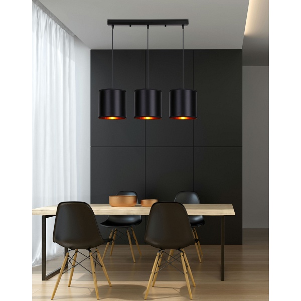 Candida Lampa Wisząca Czarny 3X40W E27 Abażur Czarny Candellux