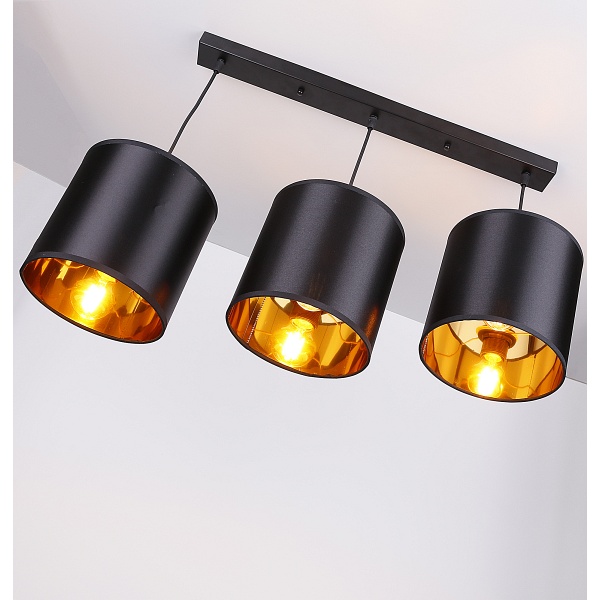 Candida Lampa Wisząca Czarny 3X40W E27 Abażur Czarny Candellux