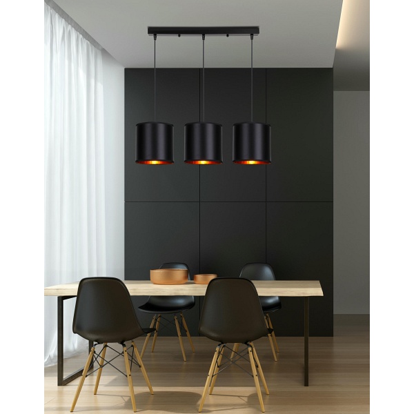 Candida Lampa Wisząca Czarny 3X40W E27 Abażur Czarny Candellux