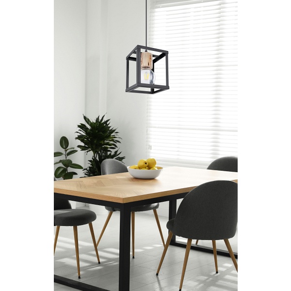 Retro Lampa Wisząca Czarny 1X40W E27 Klosz Czarny Candellux