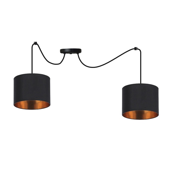 Candida P Lampa Wisząca Czarny 2X40W E27 Abażur Czarny Candellux