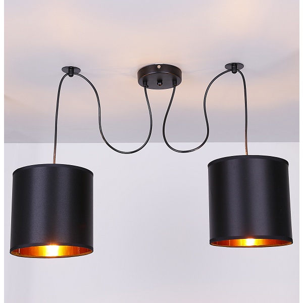 Candida P Lampa Wisząca Czarny 2X40W E27 Abażur Czarny Candellux