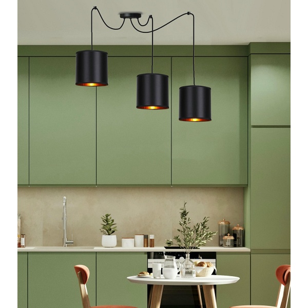 Candida P Lampa Wisząca Czarny 3X40W E27 Abażur Czarny Candellux