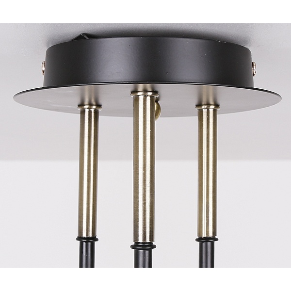 Unica Lampa Sufitowa Czarny+Złoty 3X40W E27 Klosz Dymiony Candellux