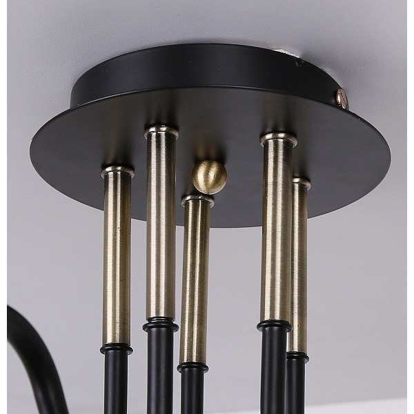 Unica Lampa Sufitowa Czarny+Złoty 5X40W E27 Klosz Dymiony Candellux