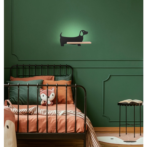 Dog Lampa Kinkiet 5W Led 4000K Iq Kids Czarny Candellux