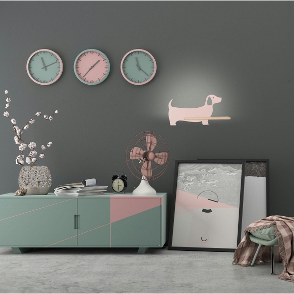 Dog Lampa Kinkiet 5W Led 4000K Iq Kids Różowy Candellux