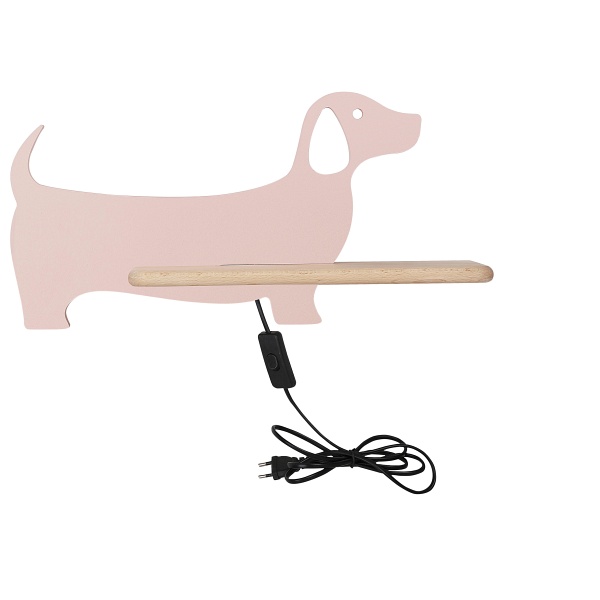 Dog Lampa Kinkiet 5W Led 4000K Iq Kids Z Przew Różowy Candellux