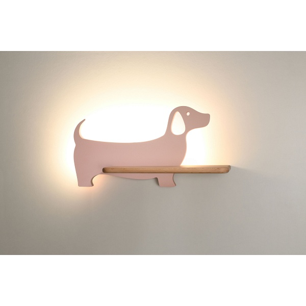 Dog Lampa Kinkiet 5W Led 4000K Iq Kids Z Przew Różowy Candellux