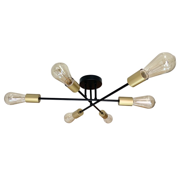 Crespilo Lampa Sufitowa Czarny 6X40W E27 Candellux