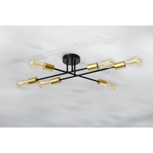 Crespilo Lampa Sufitowa Czarny 6X40W E27 Candellux