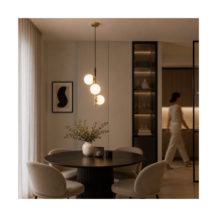 Lampa wisząca Duo czarna matowa złota biała 3x15w - Candellux