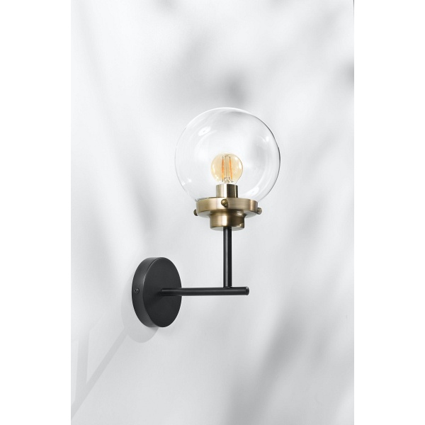 Lens Lampa Kinkiet Czarny+Patynowy Matowy 1X40W E14 Klosz Bezbarwny Candellux