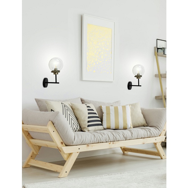 Lens Lampa Kinkiet Czarny+Patynowy Matowy 1X40W E14 Klosz Bezbarwny Candellux