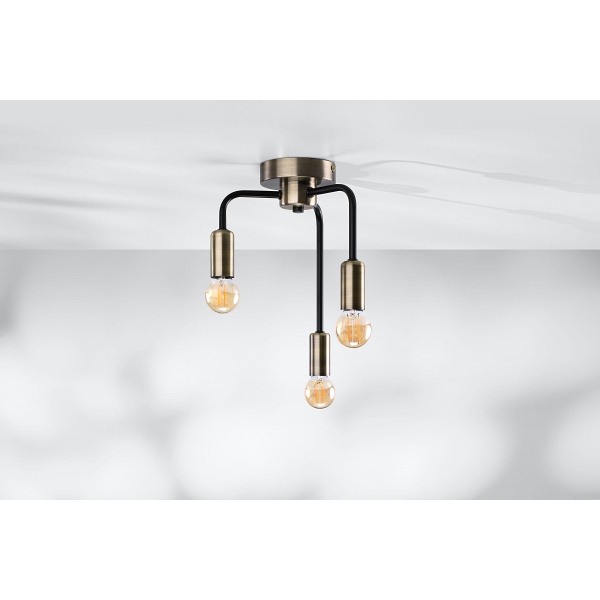 Saga Lampa Sufitowa Patyna+Matowy Czarny 3X40W E14 Candellux