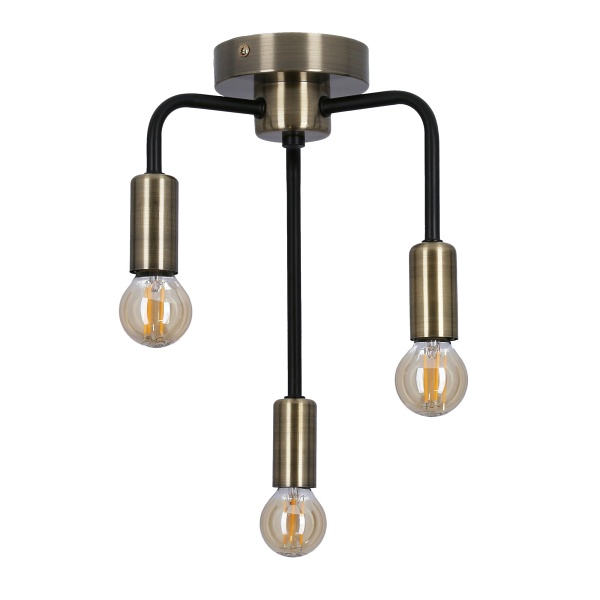 Saga Lampa Sufitowa Patyna+Matowy Czarny 3X40W E14 Candellux