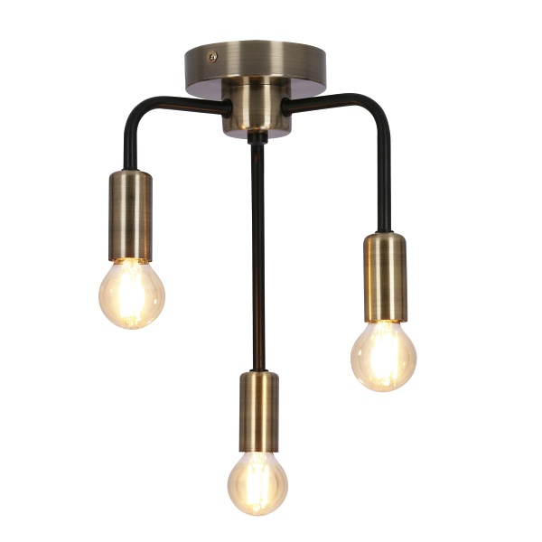 Saga Lampa Sufitowa Patyna+Matowy Czarny 3X40W E14 Candellux