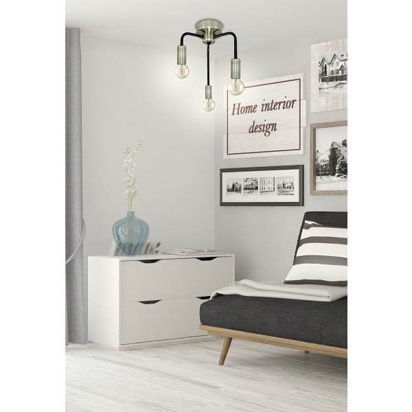 Saga Lampa Sufitowa Patyna+Matowy Czarny 3X40W E14 Candellux