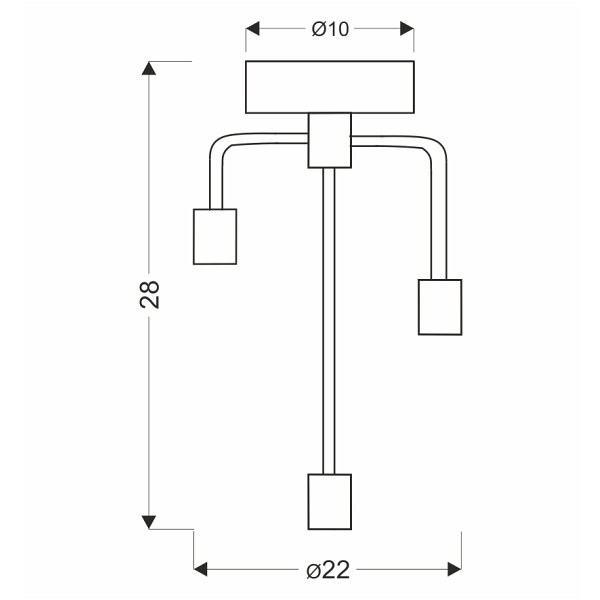 Saga Lampa Sufitowa Patyna+Matowy Czarny 3X40W E14 Candellux