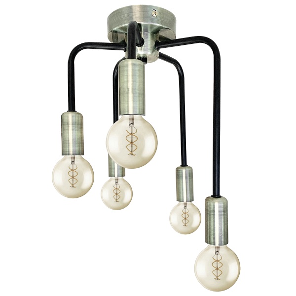 Saga Lampa Sufitowa Patyna+Matowy Czarny 5X40W E14 Candellux