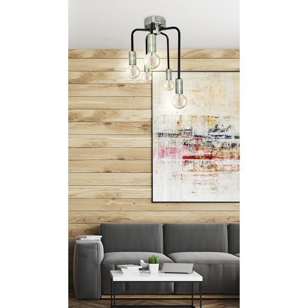 Saga Lampa Sufitowa Patyna+Matowy Czarny 5X40W E14 Candellux