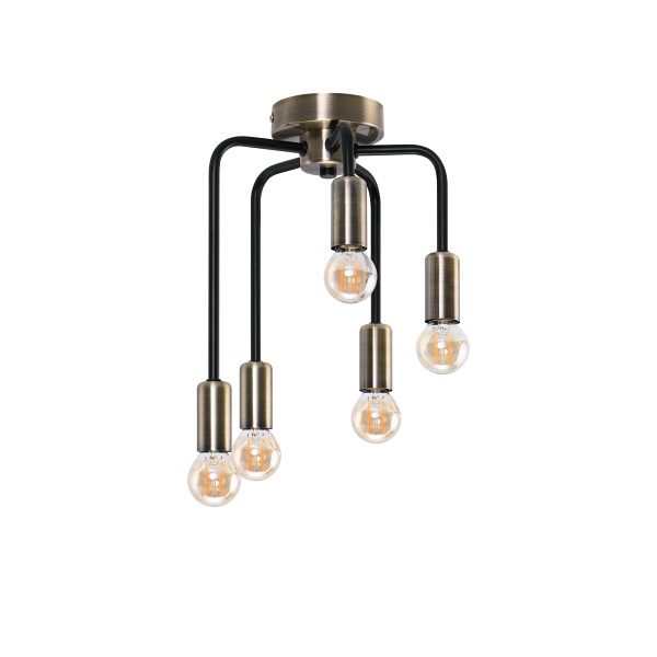 Saga Lampa Sufitowa Patyna+Matowy Czarny 5X40W E14 Candellux