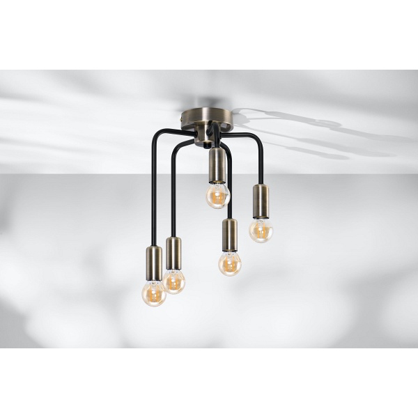 Saga Lampa Sufitowa Patyna+Matowy Czarny 5X40W E14 Candellux