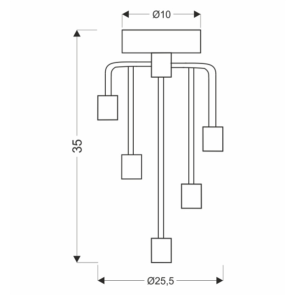 Saga Lampa Sufitowa Patyna+Matowy Czarny 5X40W E14 Candellux